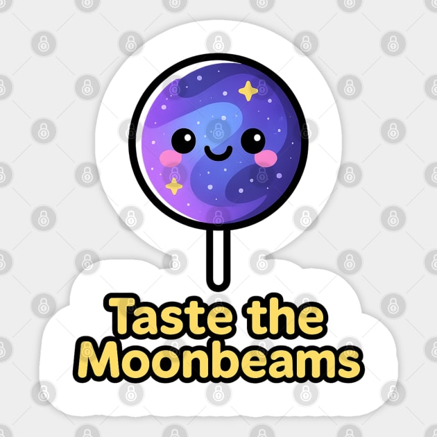 Taste the Moonbeams – Cosmo Bites Kawaii Galaxy Lollipop Design Sticker by Anne Lee